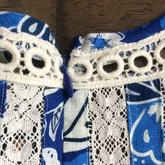 Farm Rio Full of Flowers jumpsuit Sz Medium New with Tags lots of blue - Picture 12 of 15